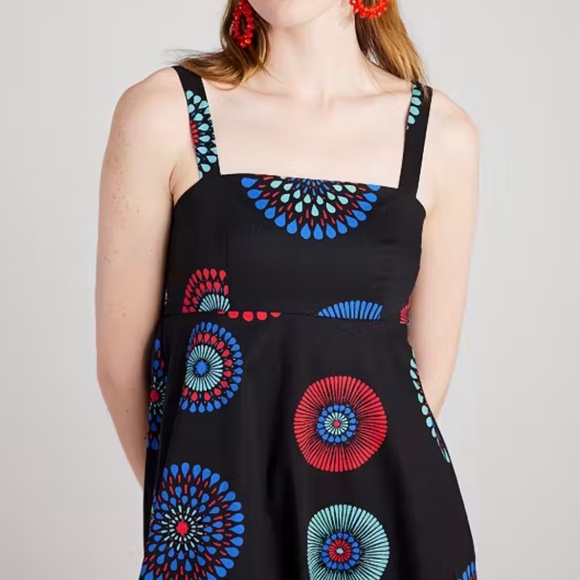 Kate Spade Firework Floral Al Fresco Midi Dress Size XXS - Picture 9 of 10